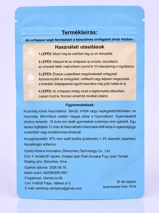 Extra erős orrtapasz